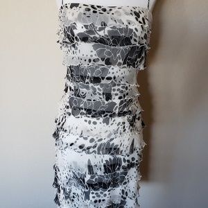 Tadashi Shoji Silk Tierred Cocktail Dress